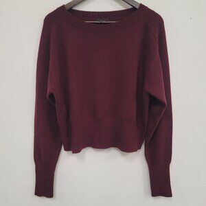 Theory Deep Red Crew Neck Sweater